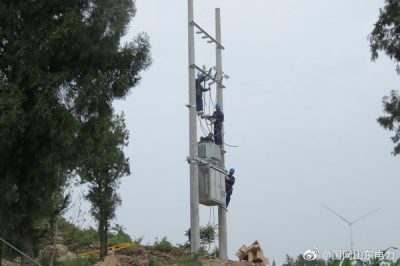 新架高壓線路1200米，新立電桿4基，組裝臺架2處