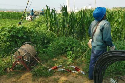 招遠市供電公司新立桿塔、架設導線、切割負荷