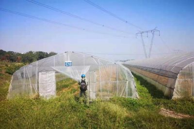 湖北檢修公司在超高壓線路附近向農戶宣傳線路防外破知識