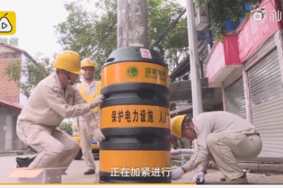 低頭族福音！電桿穿上“防撞衣”  夜晚還能反光