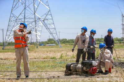 江蘇常州中吳至湖濱220千伏線路工程現(xiàn)場