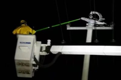 對防疫保電線路開展大風(fēng)后夜巡